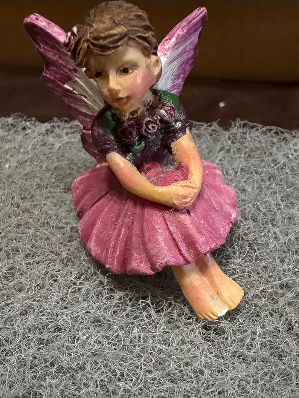 Pink skirted fairy for fairy garden
